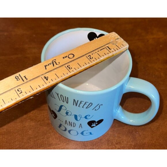 All You Need Is Love And A Dog Light Blue Ceramic Mug 12 Oz Dishwasher & Microwa - Picture 7 of 8